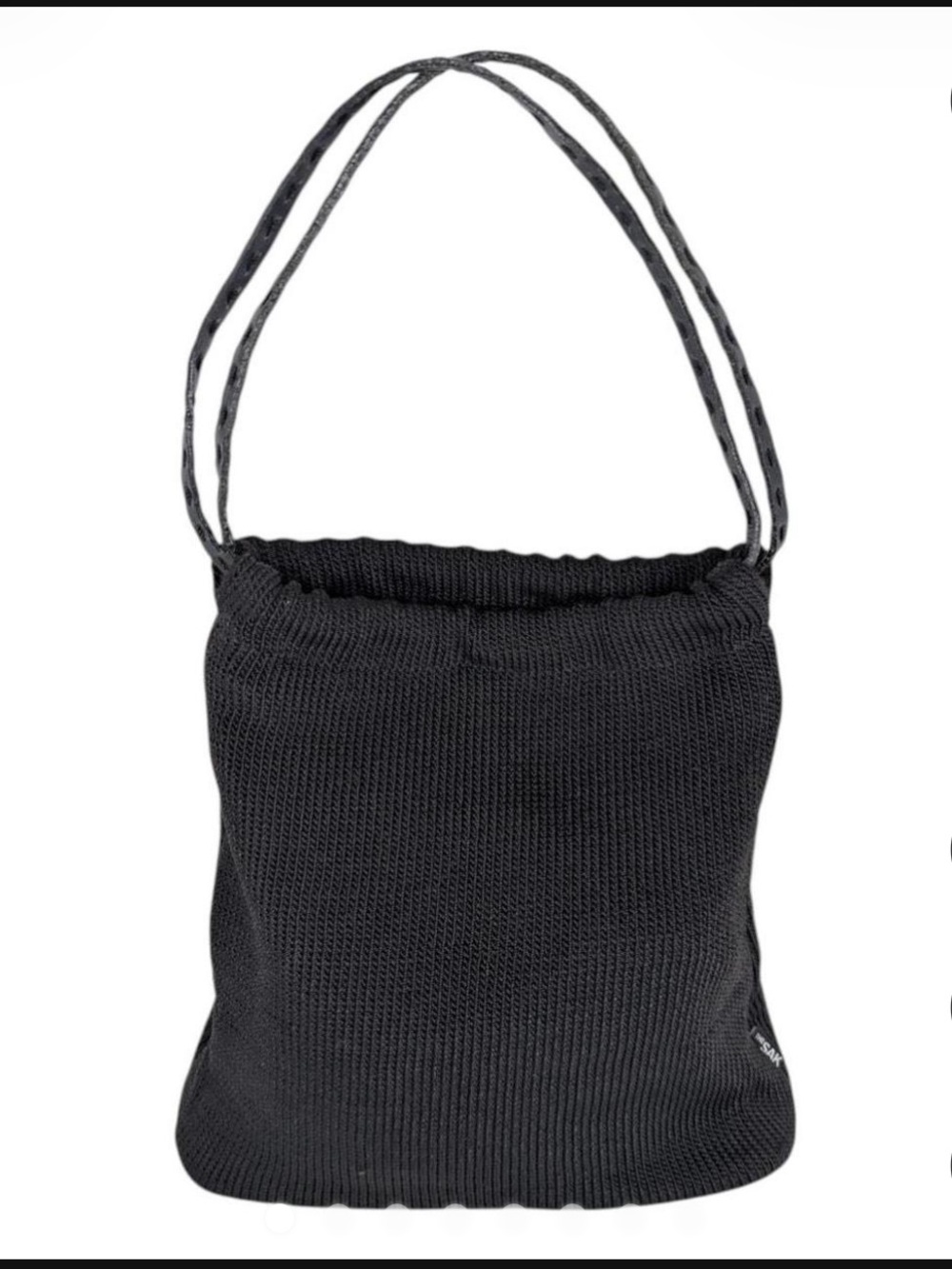 The Sak Black Crochet Knit Hobo Bag